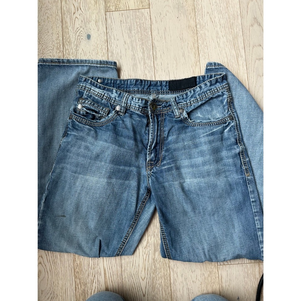 Axel Brand Mens Straight Leg Blue Denim Jeans Medium Wash Size 32x32